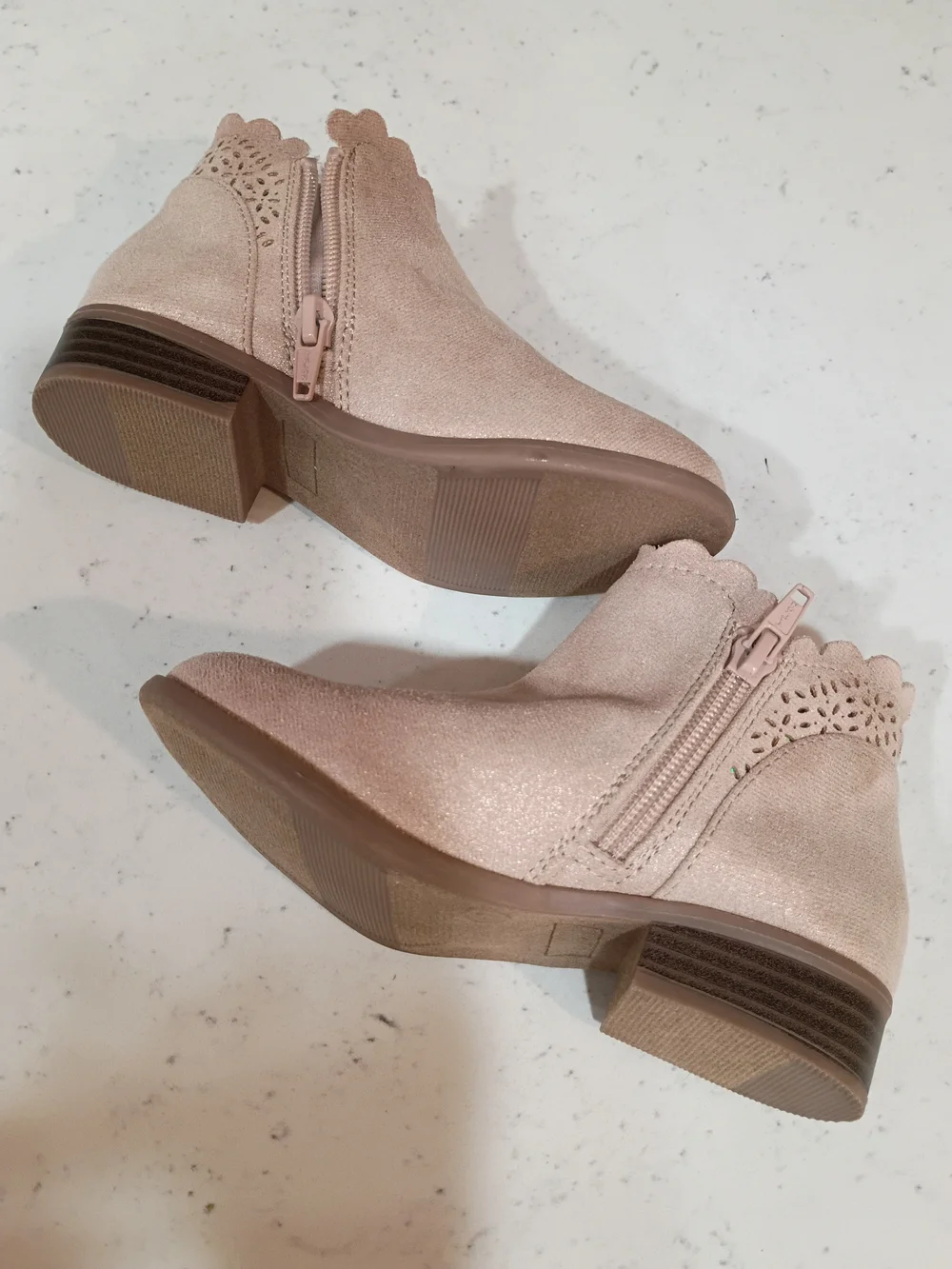 NEW Jumping Beans Ankle Boots With Bows Rose gold  Size 11 Girls